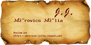 Járovics Júlia névjegykártya